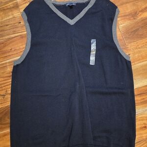 GAP Black and Gray V-Neck Sweater Vest